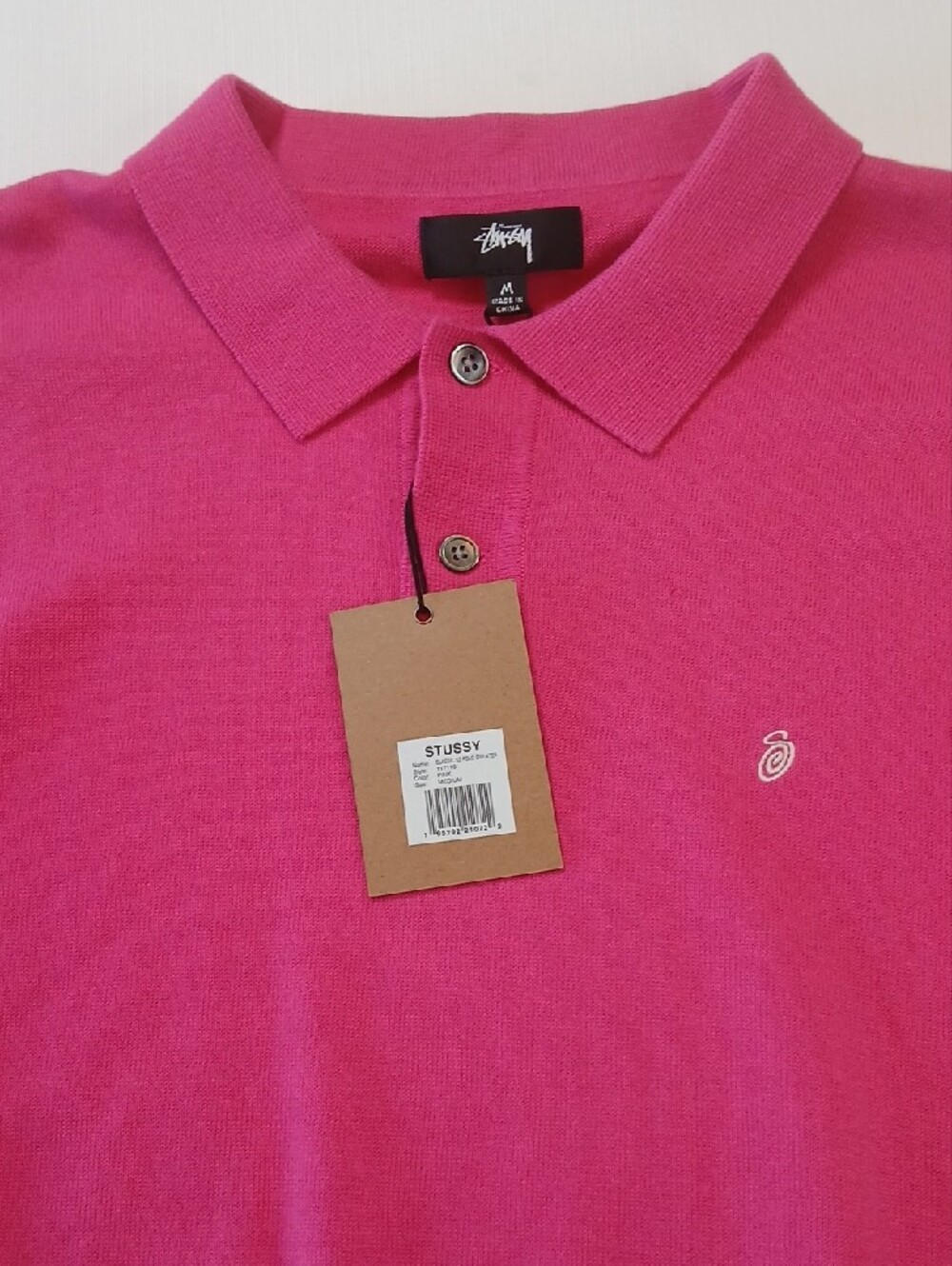 Stussy Men’s Hot Pink Polo Shirt - Picture 11 of 12